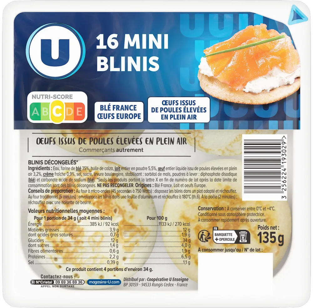 Mini-blinis apéro x16, 135g