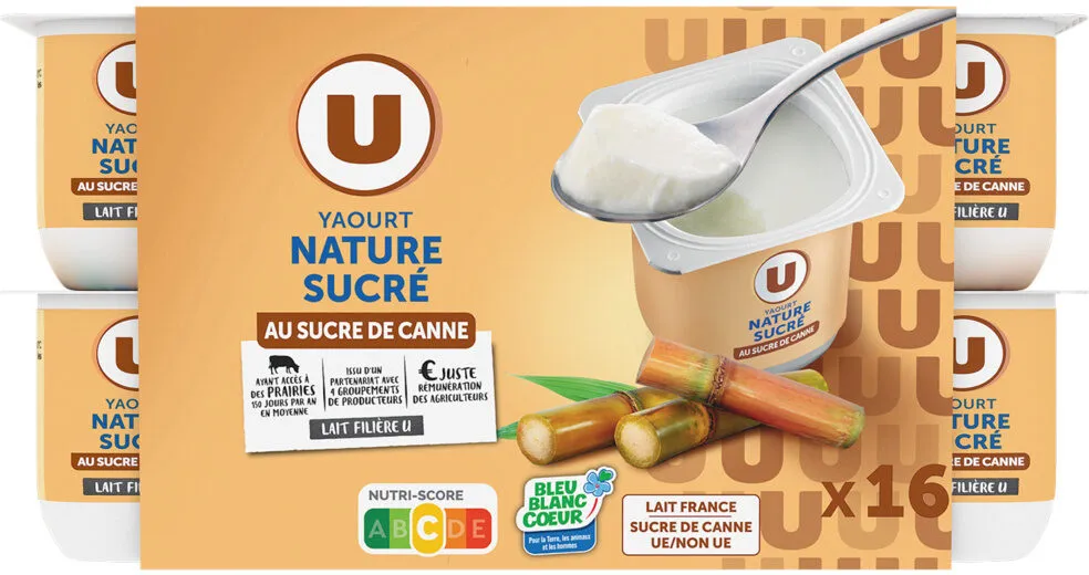 Yaourts nature sucrés 16x125g