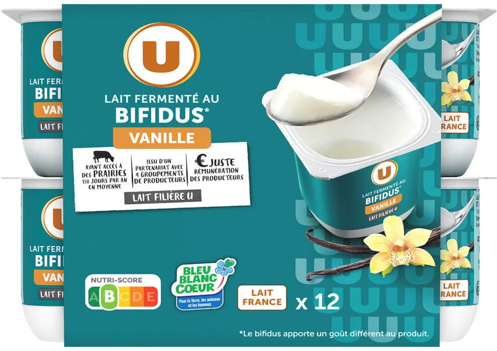 Lait fermenté au bifidus saveur vanille 12x125g