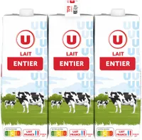 Lait UHT entier - 6 briques de 1L