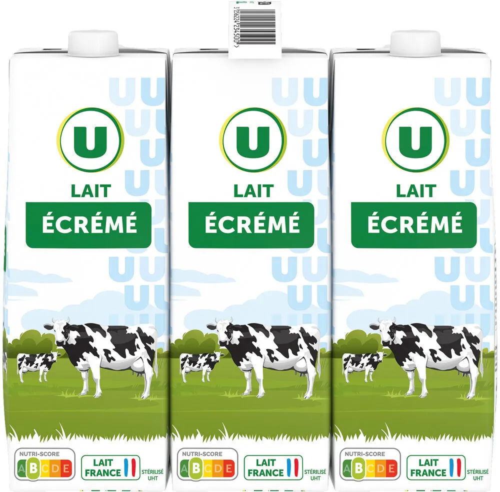 Lait UHT écrémé - 6 briques de 1L