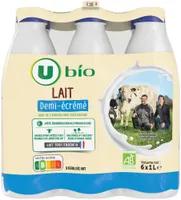 Lait UHT 1/2 écrémé Bouteille 6x1L