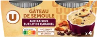 Gâteau de semoule aux raisins nappé caramel 4x100g