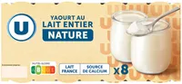 Yaourt au lait entier nature pot en verre 8x125g