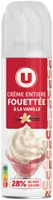 Crème UHT fouettée à la vanille sous pression 28%