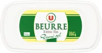 Beurre extra fin demi-sel 80% de MG, barquette de 250g