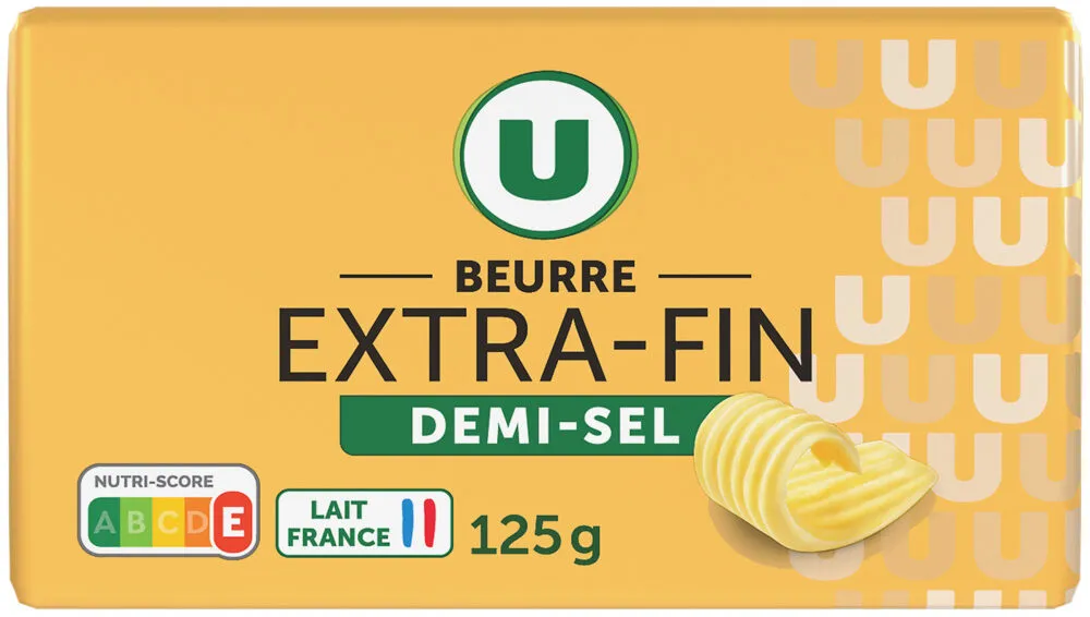 Beurre demi sel plaquette de 125g