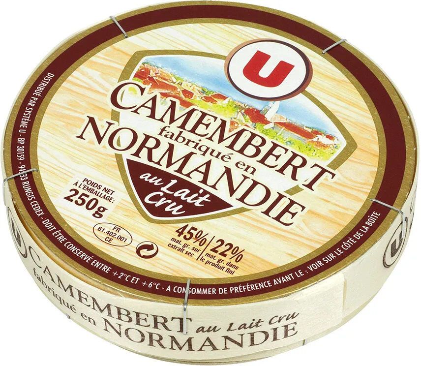 Camembert au lait cru fabriqué en Normandie 22% de MG