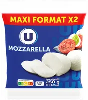 Mozzarella au lait pasteurisé 18%MG, 2x125g
