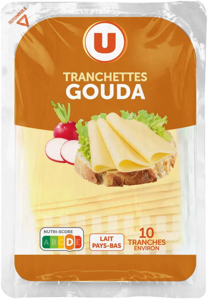 Gouda au lait pasteurisé 30%MG - Barquette 10 tranches, 200g