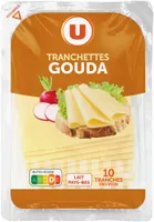 Gouda au lait pasteurisé 30%MG - Barquette 10 tranches, 200g