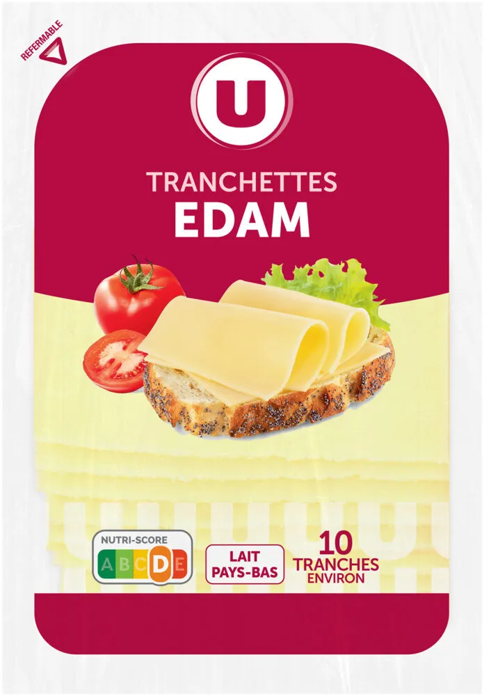 Edam en tranchettes au lait pasteurisé 24%MG