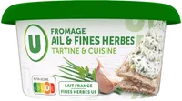 Fromage pasteurisé à tartiner ail et fines herbes 24% de MG, 150g
