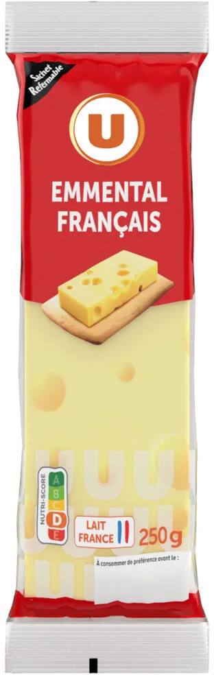 Emmental français au lait pasteurisé 29% de matière grasse portionde250g