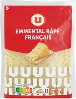 Fromage pasteurisé Emmental français râpé 29%MG, 200g