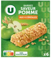 Barres de céréales saveur pomme verte 6x125g