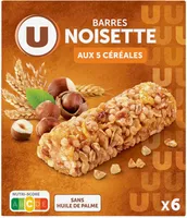 Barres de céréales noisettes x6 - 125g