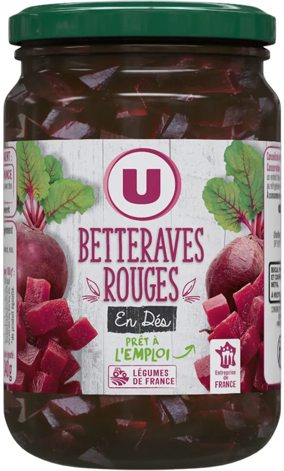 Betteraves rouges en dés - Bocal de 340g net égoutté