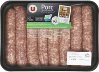 Saucisse de Toulouse sans colorant, France, 8 pièces, barquette, 1kg