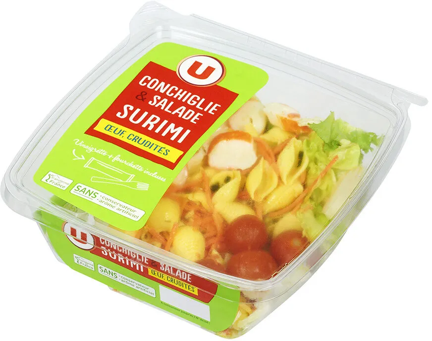 Salade pâtes surimi oeuf et crudités