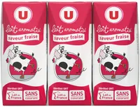 Lait aromatisé fraise, 6 briquettes de 20cl