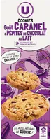 Cookies goût caramel pépites de chocolat au lait paquet de 200g