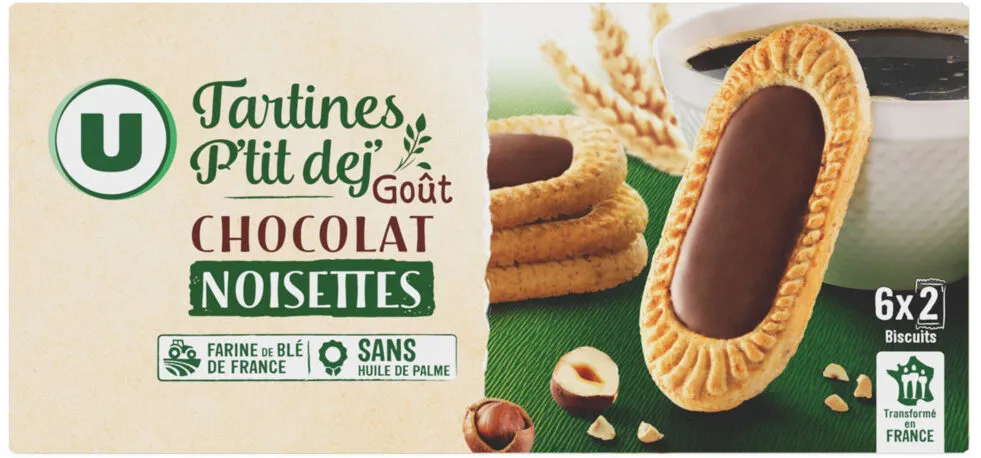 Petit déjeuner tartiné goût chocolat noisette