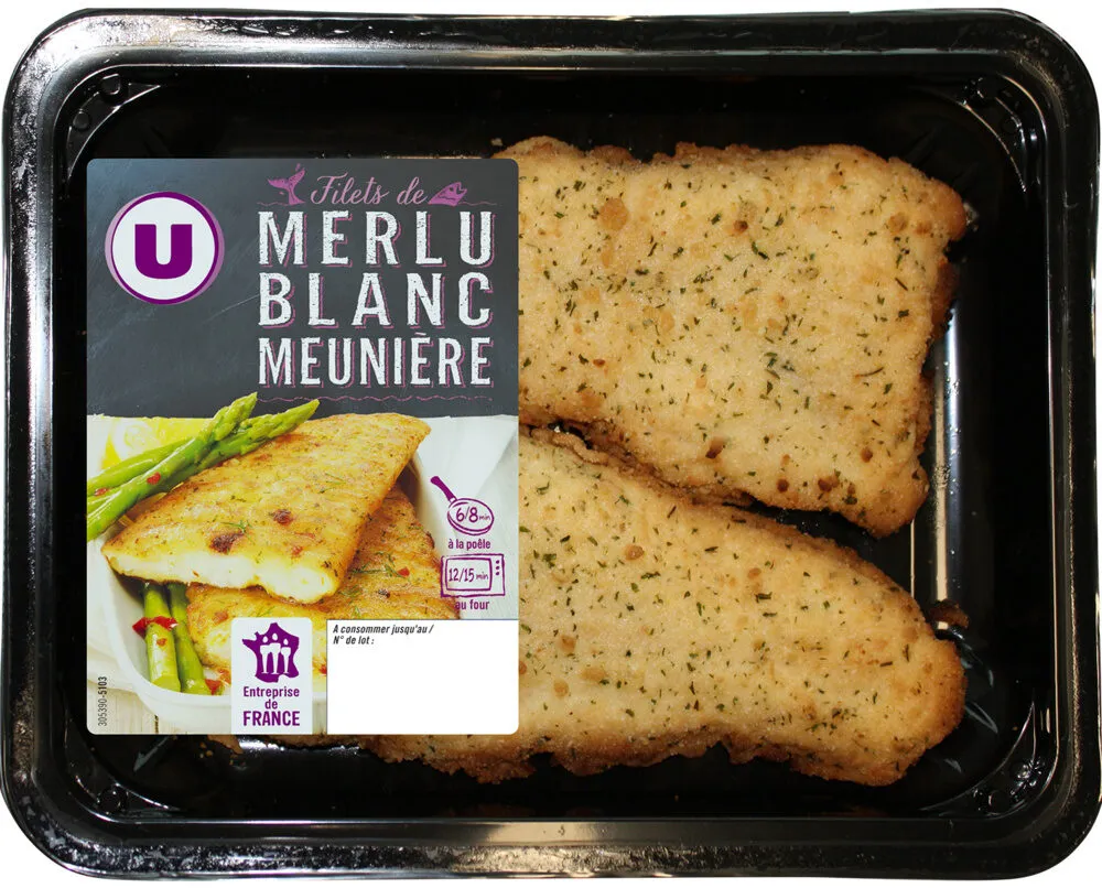 Filet de merlu blanc meunière, transformé en France, barquette de220g