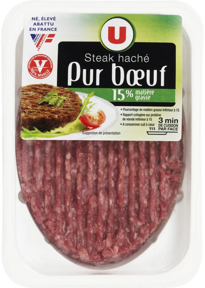 Steak haché, 15% Matière Grasse, France, VBF, 1 pièce - 125g