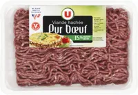 Viande hachée pur boeuf, 15% Matière Grasse, VBF, barquette de 350g