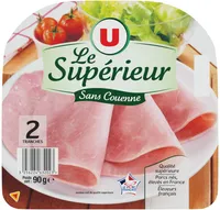 Jambon supérieur découenné-dégraissé 2 tranches, 90g