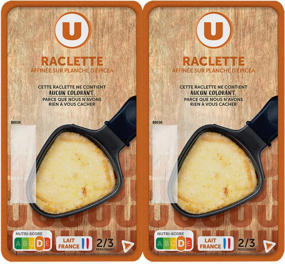 Fromage à Raclette sans croûte pasteurisé en tranches 27% de matière grasse 2x400g