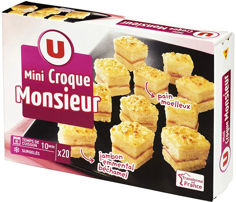 Mini Croques Monsieur pain de mie moëlleux jambon-emmental surgelés