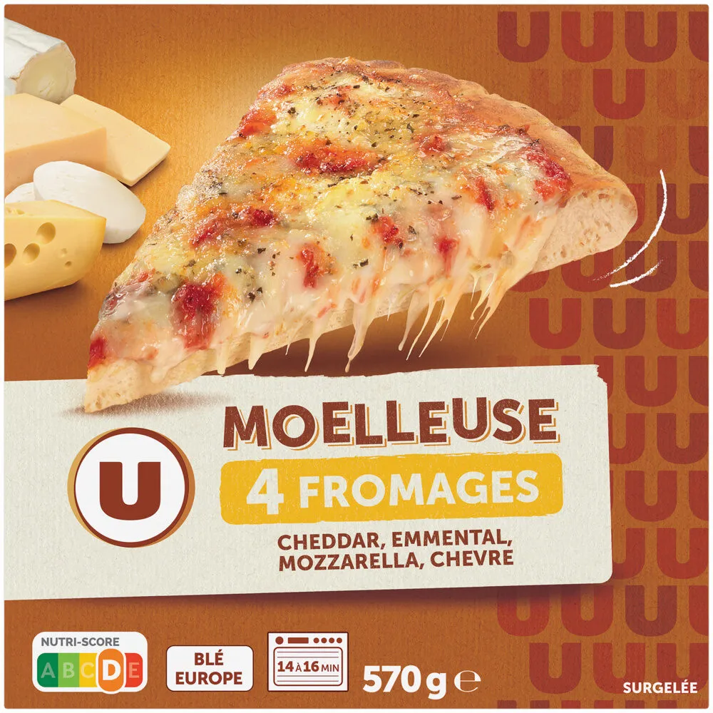 Pizza Moell.4from./mozza./edam/emment.chèvre surgelée