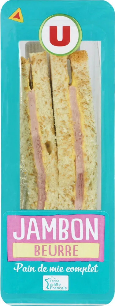 Sandwich pain de mie complet jambon beurre 135g