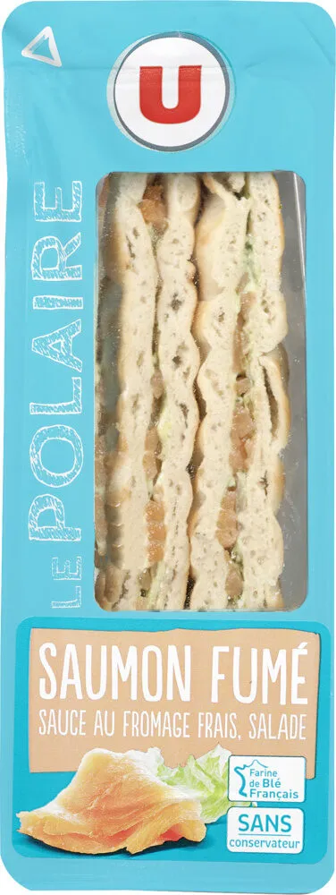 Sandwich polaire saumon fumé et salade