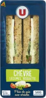 Sandwich pain de mie aux céréales fromage de chèvre, tomates, roquetteet courgettes grillées 210g