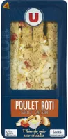 Sandwich au pain de mie aux céréales garni de filet de poulet rôti traité en salaison et de sauce caesar 210g