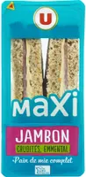 Sandwich maxi jambon emmental et crudités