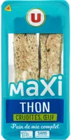 Sandwich au pain de mie complet thon, crudités et oeuf