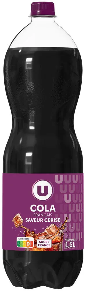 Boisson gazéifiée saveur cola et cerise avec sucre et édulcorant, - 1,5l