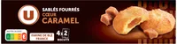 Biscuits sablés pur beurre fourré au caramel paquet de 100g