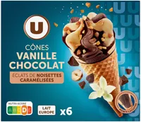 Cônes glacés vanille chocolat, x6, 384g