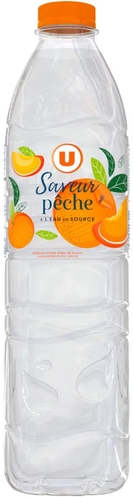 Boisson à base d'eau de source aromatisée à la pêche