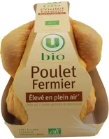 Poulet entier fermier jaune prêt à cuire bio
