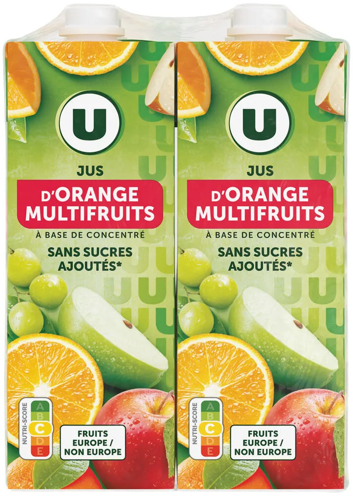 Jus à base de concentré orange & multifruits brique 4x1L