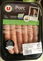 Chipolata supérieure gros grain France, 6 pièces, barquette de 330g