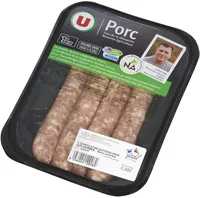 Chipolata herbe supérieure gros grain France, 4 pièces, barquette de220g