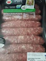 Saucisse toulouse gros grain France, 8 pièces, barquette, 1kg