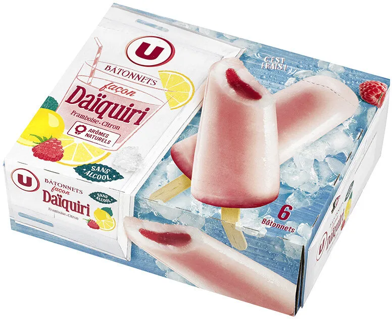 Bâtonnets façon daiquiri framboise/citron